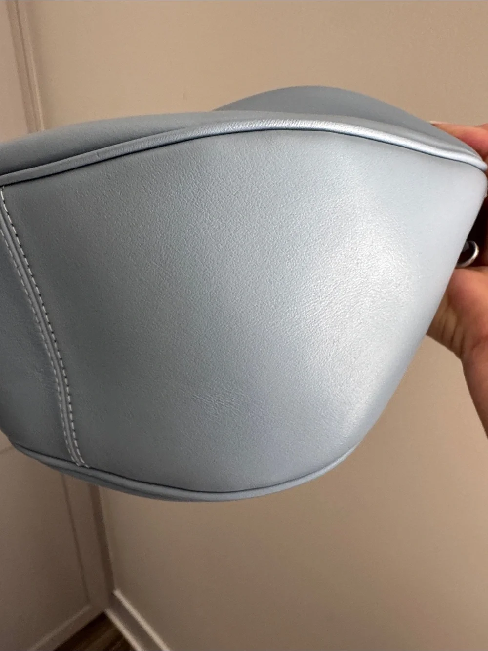 Coach Pace Cornflower Blue Hobo Bag Logo Strap Crossbody Silver HW EUC CT644